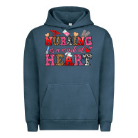 Pigment Midnight Navy nursing is a work of heart Urban Hoodie - OliviaCreatesArt