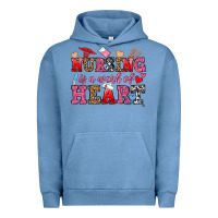 Pigment Pebble Blue nursing is a work of heart Urban Hoodie - OliviaCreatesArt