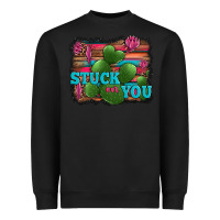 Black stuck on you heart cactus serape leopard background Heavyweight Sweatshirt - Jasminsmagicworld