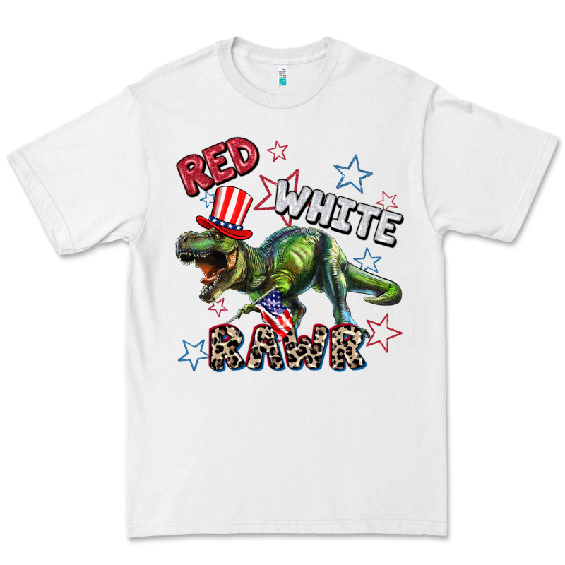 Red White Rawr 4th Of July Premium Tee by CowGirlArtShop | Teevron