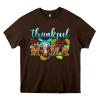 Chocolate Brown thankful mama cow Heavy Core Tee - BarkalooDesign