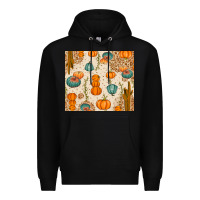 Black Fall Pumpkins Premium Hoodie - texasbilliewilder