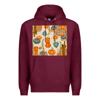 Burgundy Fall Pumpkins Premium Hoodie - texasbilliewilder