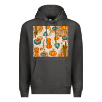 Charcoal Heather Fall Pumpkins Premium Hoodie - texasbilliewilder