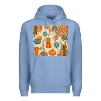 Colony Blue Fall Pumpkins Premium Hoodie - texasbilliewilder