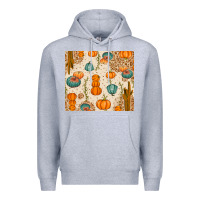 Heather Grey Fall Pumpkins Premium Hoodie - texasbilliewilder