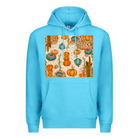 Ocean Blue Fall Pumpkins Premium Hoodie - texasbilliewilder