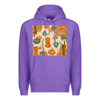 Purple Fall Pumpkins Premium Hoodie - texasbilliewilder