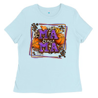 Baby Blue basketball mama with leopard Ladies Tee - Zillion Design Studio