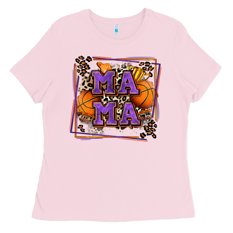 Basketball Mama With Leopard Ladies Tee by Zillion Design Studio | Teevron