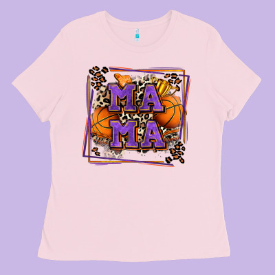 Basketball Mama With Leopard Ladies Tee Designed By Zillion Design Studio
