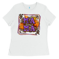 White basketball mama with leopard Ladies Tee - Zillion Design Studio