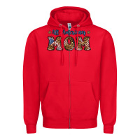 Red All American Mom Zipper Hoodie - BundleAndBundleShop