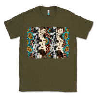 Army Green cowhide leopard gemstone brushstroke Classic Tee - AdoDesignShop