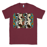 Burgundy cowhide leopard gemstone brushstroke Classic Tee - AdoDesignShop