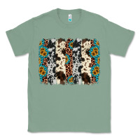 Sage cowhide leopard gemstone brushstroke Classic Tee - AdoDesignShop