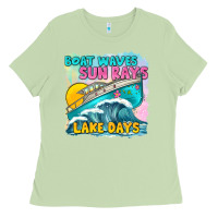 Matcha boat waves sun rays lake days Ladies Tee - texasbilliewilder