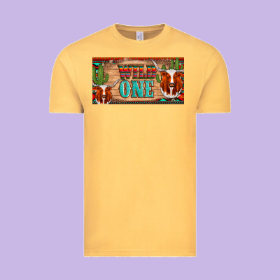 Texas Longhorn Wild One Cactus Licanse Plate Vintage Tee Designed By Artiststas