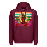 Burgundy our lady of guadalupe cactus leopard Premium Hoodie - JahusDesignShop
