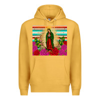 Mustard our lady of guadalupe cactus leopard Premium Hoodie - JahusDesignShop