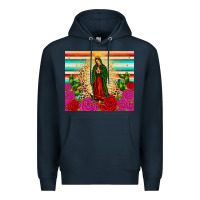Navy our lady of guadalupe cactus leopard Premium Hoodie - JahusDesignShop