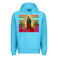 Ocean Blue our lady of guadalupe cactus leopard Premium Hoodie - JahusDesignShop