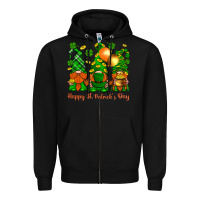 Black happy st. patricks day with gnomies Zipper Hoodie - BundleAndBundleShop