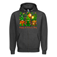 Charcoal Heather happy st. patricks day with gnomies Zipper Hoodie - BundleAndBundleShop