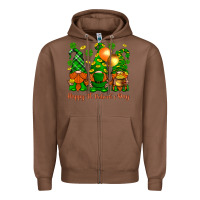 Chestnut happy st. patricks day with gnomies Zipper Hoodie - BundleAndBundleShop