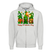 Dove Grey happy st. patricks day with gnomies Zipper Hoodie - BundleAndBundleShop