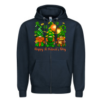 Navy happy st. patricks day with gnomies Zipper Hoodie - BundleAndBundleShop