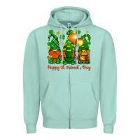 Seafoam happy st. patricks day with gnomies Zipper Hoodie - BundleAndBundleShop