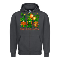 Smoke happy st. patricks day with gnomies Zipper Hoodie - BundleAndBundleShop