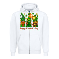 White happy st. patricks day with gnomies Zipper Hoodie - BundleAndBundleShop