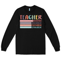 Black retro teacher Long Sleeve Tee - MaliasSmallBusiness