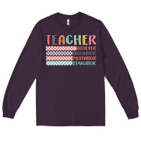 Plum retro teacher Long Sleeve Tee - MaliasSmallBusiness