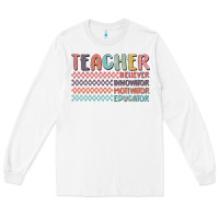 White retro teacher Long Sleeve Tee - MaliasSmallBusiness