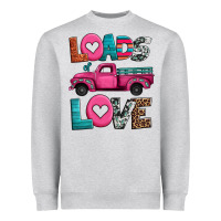 Heather Grey loads of love valentine's day truck Heavyweight Sweatshirt - Jasminsmagicworld
