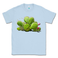 Dusty Blue desert prickly pear cactus Classic Tee - LillyAllenDesigns