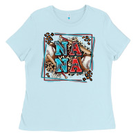 Baby Blue baseball nana with leopard Ladies Tee - Zillion Design Studio