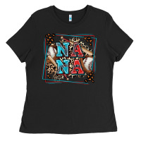 Black baseball nana with leopard Ladies Tee - Zillion Design Studio