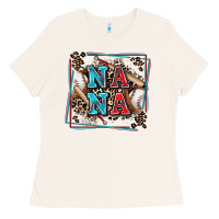 Bone baseball nana with leopard Ladies Tee - Zillion Design Studio