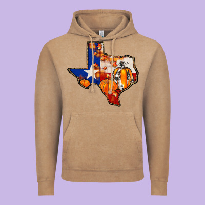 Texas Map Fall Vintage Hoodie Designed By Jahusdesignshop