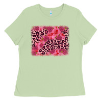 Matcha valentine's day roses leopard background Ladies Tee - JahusDesignShop