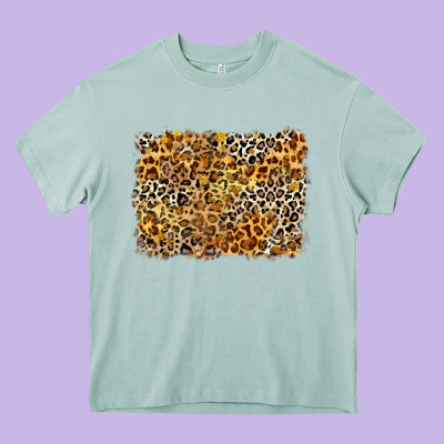 Leopard Background Heavy Core Tee Designed By Zillion Design Studio