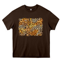 Chocolate Brown leopard background Heavy Core Tee - Zillion Design Studio