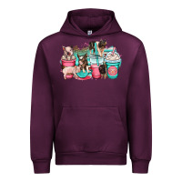 Mauve Wine pig coffee cups Urban Hoodie - OliviaCreatesArt