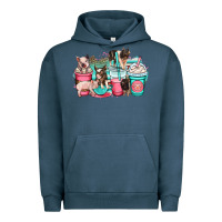 Pigment Midnight Navy pig coffee cups Urban Hoodie - OliviaCreatesArt