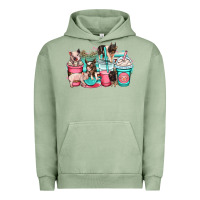 Pigment Oil Green pig coffee cups Urban Hoodie - OliviaCreatesArt