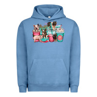 Pigment Pebble Blue pig coffee cups Urban Hoodie - OliviaCreatesArt